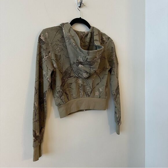 Aritzia-Tna Thermal Zip Hoodie In Pacific Forest - Picture 6 of 10